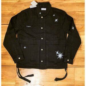 Lifted Anchors Asrto Glare Denim Jacket Mens Size 2XL Black Streetwear Heavy NEW